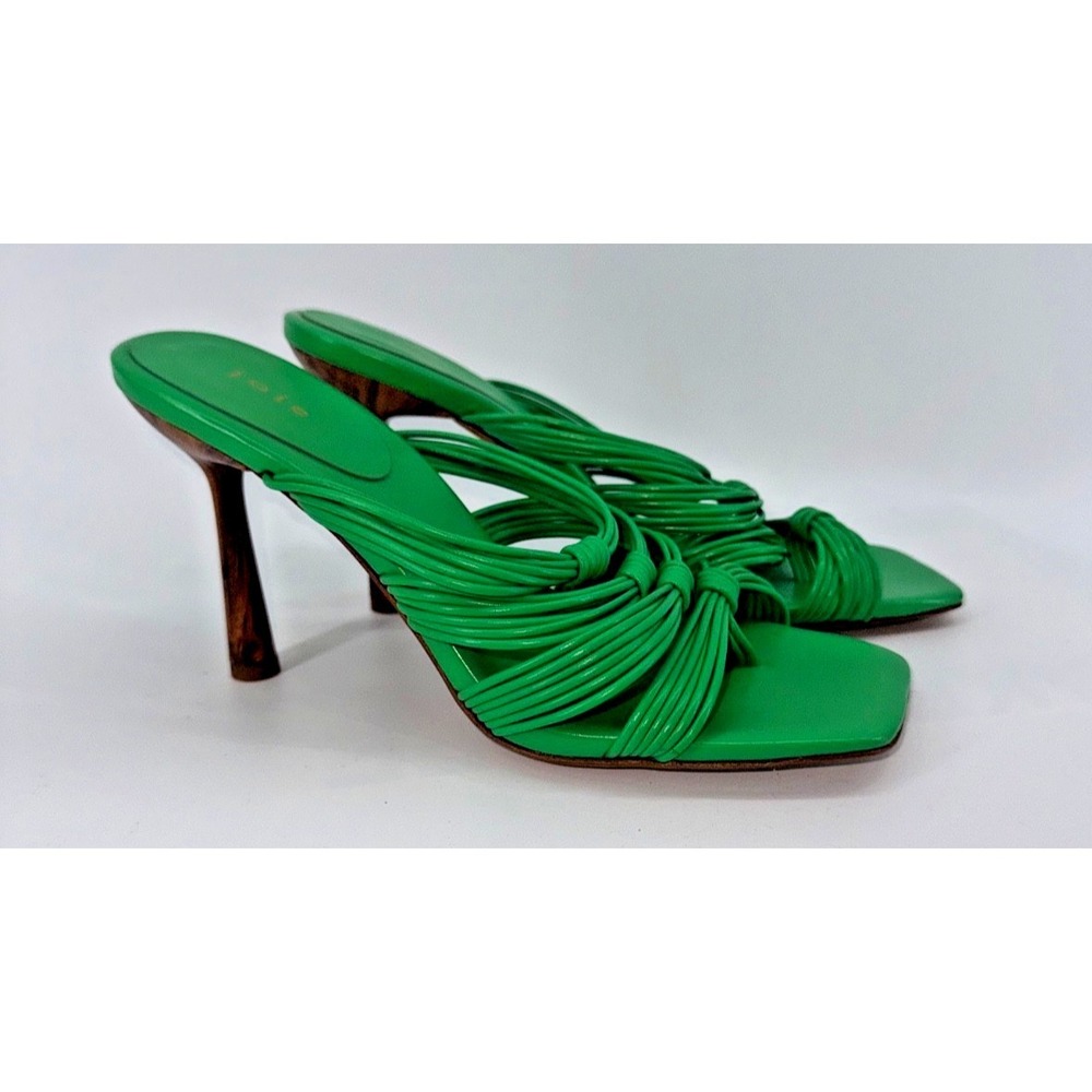 Joie Emerald Green Strappy Sandals 6.5 Square Toe High Heel Mule Y2K Party